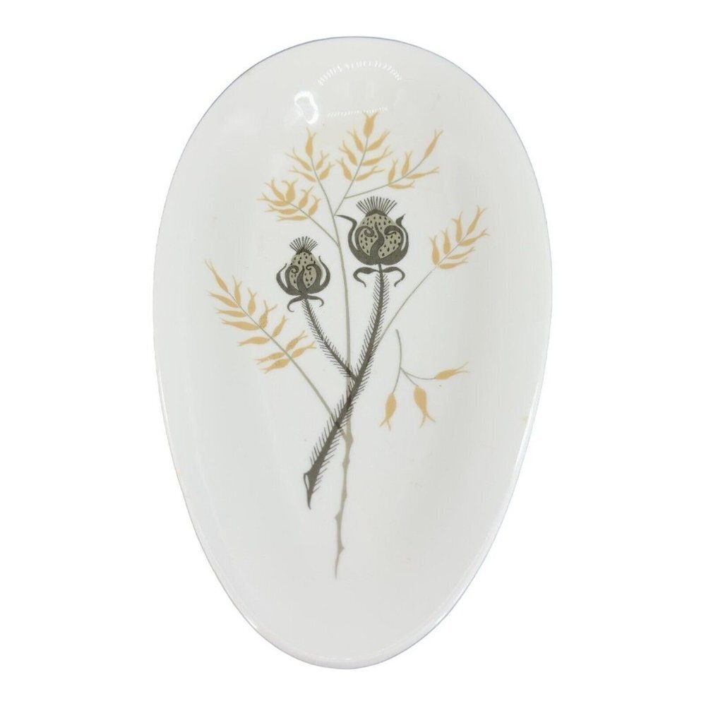 1940s Fascination Highland Long Serving Dish Plate Quintessential MCM Signed VTG